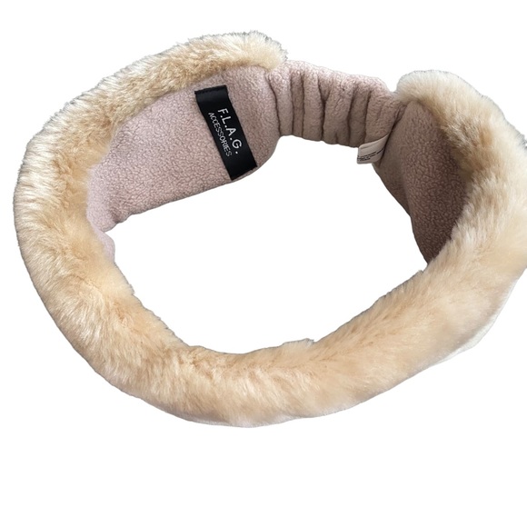 F.L.A.G. Accessories Camel Faux Fur Ear Warmer Elastic Stretch Band Teddy - Picture 2 of 5
